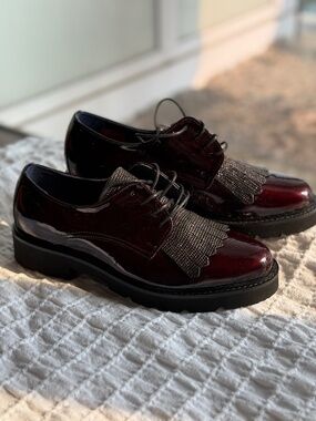 Dorking Burgundy Patent Lace-up Women's Sz 36